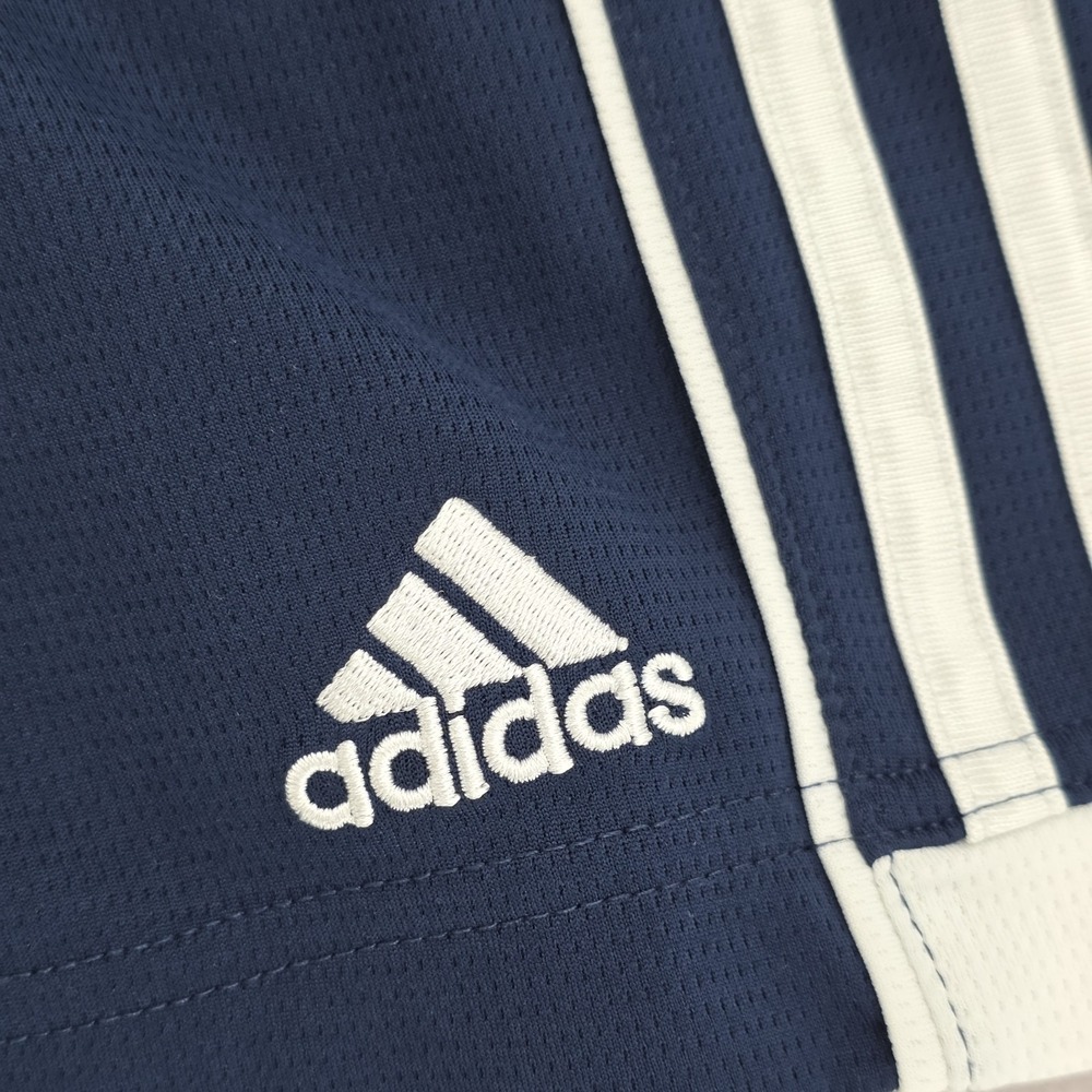 Adidas Boys Athletic Soccer Shorts Large (14/16) Navy Blue Classic 3-Stripes - Picture 2 of 9